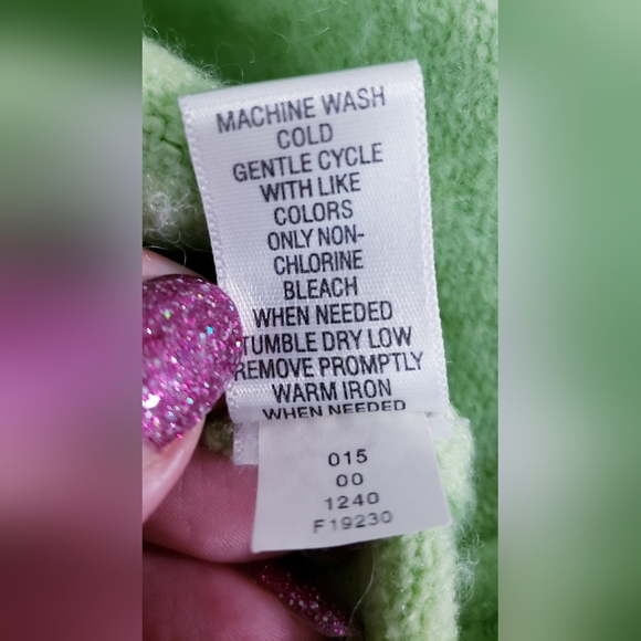 Cherokee Key Lime Green Wool Blend Long Sleeve Turtle Neck Sweater - Picture 6 of 8